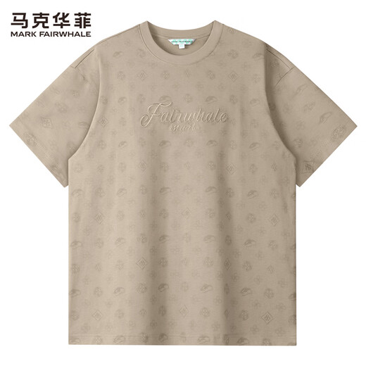 马克华菲【老花满印】圆领短袖T恤男2025夏季新款刺绣美式上衣潮t 卡其色 701 M 170