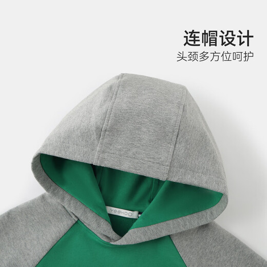 Yeehoo Kinder Sweatshirts Jungen Kleidung Herbst Fashion Casual Kapuze Langarmed Tops Herbst Neue Kleidung mittelgroß und große Kinderkleidungsbuchstaben Emerald Green 150