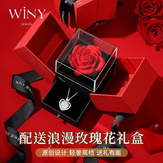 The only (Winy) Hetian jade sterling silver necklace women's pendant birthday gift for girlfriend and wife silver jewelry