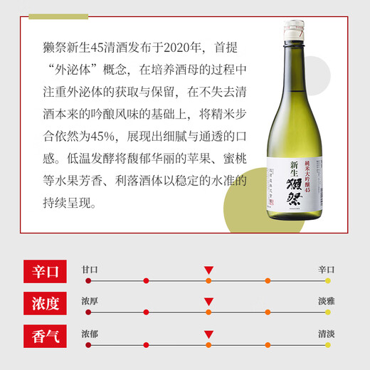 獭祭Dassai 新生45四割五分720ml 日本清酒伴手礼原装进口