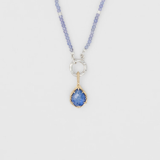 Fukuhisa Atrei jewelry Japanese retro light luxury S925 silver plated 14K gold tanzanite necklace Tanzanite necklace (excluding pendant) chain length 42cm