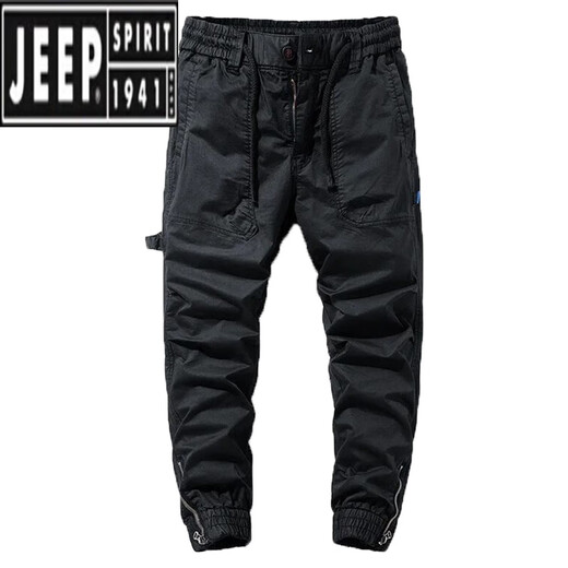 吉普（JEEP）工装裤男春秋季宽松束脚裤潮牌运动男士休闲裤子冬季加绒 卡其色(夏季679) 28 (建议95-110斤)