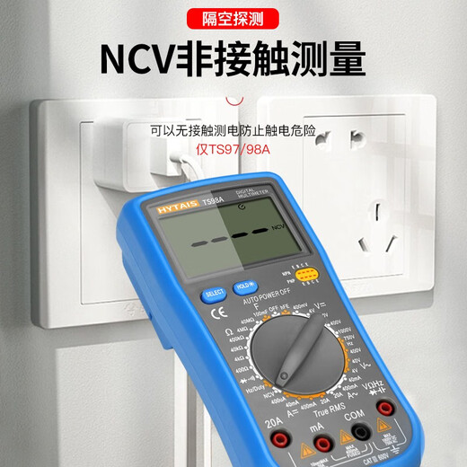 XMSJHYTAIS THAISE METER High-precision Intelligent Anti-burn Diode Triode Electrician Zero-Fire Identification DT9208 One-button Power-On-Switch/Zero Fire Determination/Temperature