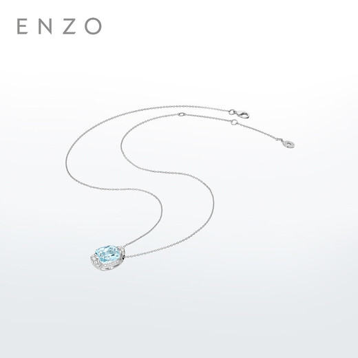 ENZO 18K gold fresh blue sugar cube necklace EZV9023 birthday gift 45cm