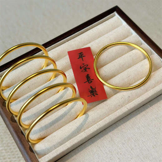 Chihuan Gold Ancient Method Simulated Gold Bracelet for Women 2024 New Light Luxury Simple Exquisite High-end Bracelet Jewelry Thick 5mm Inner Diameter 54mm