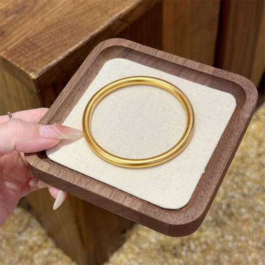 Chihuan Gold Ancient Method Simulated Gold Bracelet for Women 2024 New Light Luxury Simple Exquisite High-end Bracelet Jewelry Thick 5mm Inner Diameter 54mm