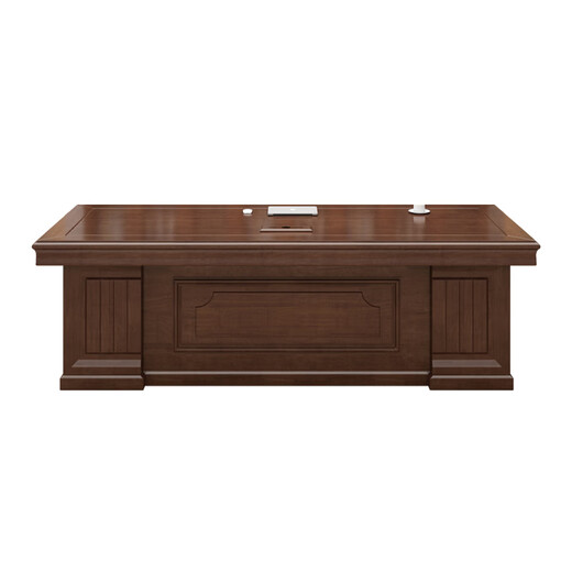 Rulan all solid wood boss desk desk president desk simple modern executive desk Chinese style office desk and chair combination boss desk + long and short auxiliary cabinets all solid wood 2.0 meters