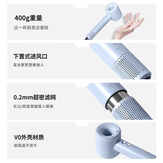 Dyson's same high-speed hair dryer HD15 same model upgraded home negative ion protection hair dryer hair salon quick-drying leafless hair dryer as a gift for male and female friends Mid-Autumn Festival gift Dyson HD15 same model upgraded - scumbag green domestically produced - high cost performance