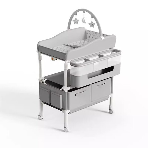 DEARVADER diaper table baby care table portable multi-function foldable bathing basic model - light gray