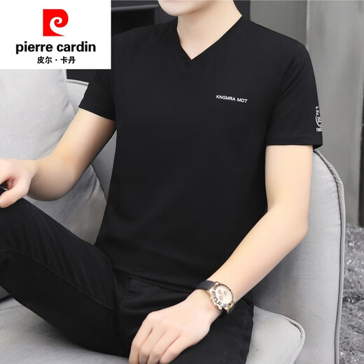 Pierre Cardin Día del Padre Summer Algodón puro Camiseta de manga corta para la blusa de blusa en V masculina Moda nueva Camisa de cuerpo delgado de hombres a media manga Día del padre Regalo del día del padre para papá Q694 White 2xl 135-150Jin [Jin equivale a 0.5 kg]