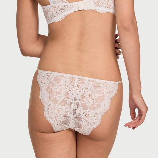 Victorias geheime sexy blumige Spitze bedeckt schlanker Bikini -Briefs Frauenunterwäsche 34Y5 Kokosnussweiß 11260353 1 S