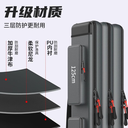 Jiazhi Fishing Fishing Tackle Bag Thickened Fishing Rod Pack Wild Fishing Large Capacity Umbrella Pack Fishing Tackle Bag Multifunctional Big Belly Waterproof 70cm Double Layer Square Bag