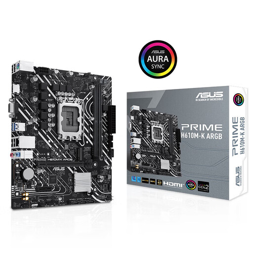 ASUS (ASUS) Prime H610M-K D4 Argb Home Office Motherboard prend en charge CPUG7400 / G6900 / 12100F (Intel H610 / LGA 1700)