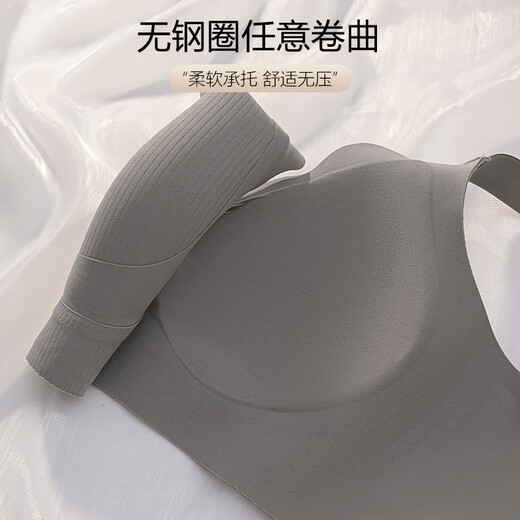 Hua Tinglu Autumn and Winter Seamless Big Breast Showing Small Thin Bra Full Cup Comfortable Top Support Anti-Sagging Large Size Bra Suppressing Secondary Breasts Skin Color XL (Suitable for 85BCDE, weight 120-130Jin Jin is equal to 0.5kg)