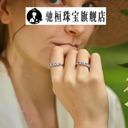 Chihuan Natural Tanzanite Ring Women's Sterling Silver Luxurious Closed Ring Exquisite Jewelry Gift for Girlfriend Tanzanite Ring US Version No. 6 (Hong Kong Code No. 13)