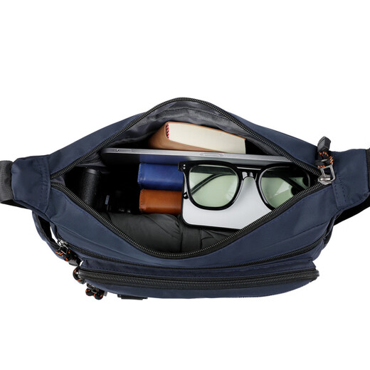 An Junsheng 2025 new thickened Oxford tool bag large capacity waterproof electrician tool bag multi-layer men's casual shoulder bag large new thickened Oxford 3518 flat ring black