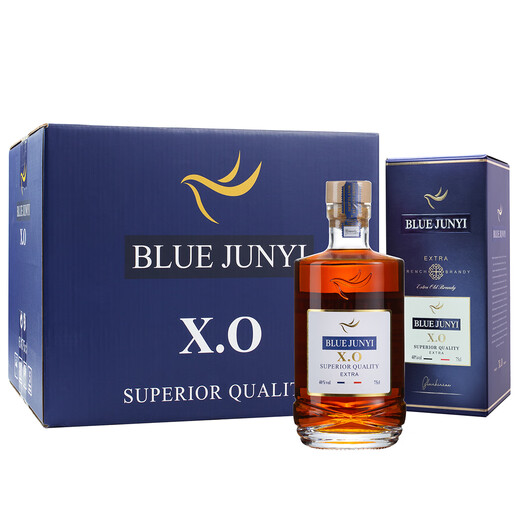 Blue Junyi Boben Blue Junyi XO Brandy 40 Grad ausländischer Wein 750 ml Flaschen Geschenkbox Französisch Original Flasche Import Spezielle Promotion Bochen Blue Junyi 750ml 6 Flaschen xo Brandy 4