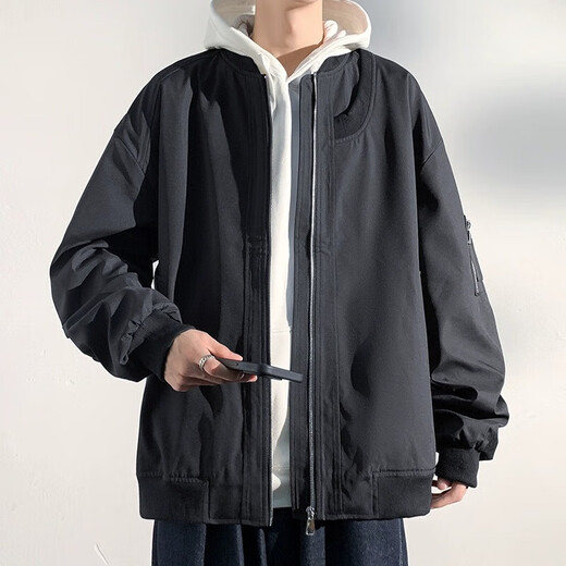 Pushui Fangfang Digada couple jacket men's spring and autumn baseball uniform flight jacket ma1Vintage LTT--7374 gray M