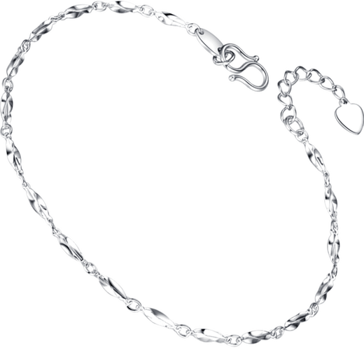 Whiskey pt950 platinum bracelet platinum platinum women's jewelry solid bracelet women's plain chain with extension chain about 2.27g length 16+2cm