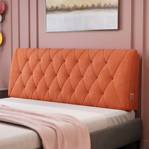 Baifei bedside cushion soft bag large backrest 2023 new pillow tatami back pillow bed back cushion bed cushion cover clear water gray-diamond width 120*height 60*6cm thick