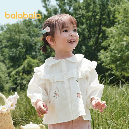 Balabala children's clothing baby long-sleeved shirt printed tops girls autumn clothes 2025 sweet fashion 209325102001