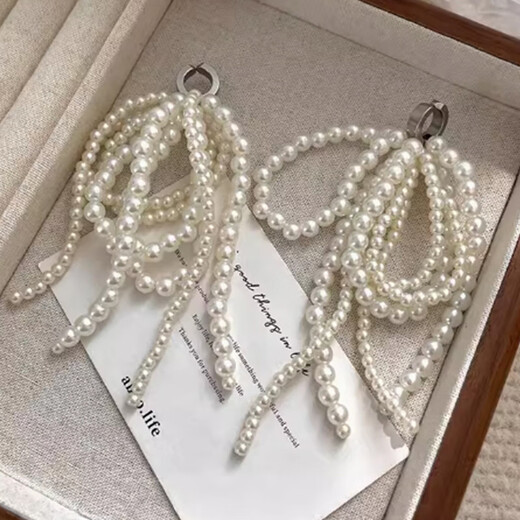 Hysmq Chaussures Accessoires de décoration Chaussure en dentelle boucle boucle de chaussures accessoires de fleurs femmes INS IMI imitation d'arc à perles blanches perlé (une paire)