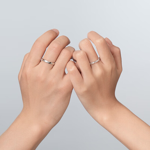 Catiro Love Mark Couple Ring 925 Silver Ring Adjustable Birthday Gift for Girlfriend 925 Silver Love Mark Couple Ring