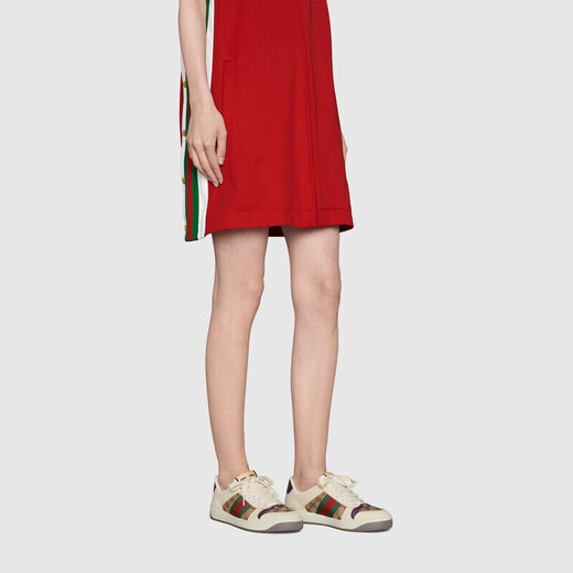 Chaussures féminines Gucci, abeilles de vache féminine, chaussures blanches brodées, sports et chaussures décontractées, chaussures sales, 677423 HVKI0 9765 Style féminin 35