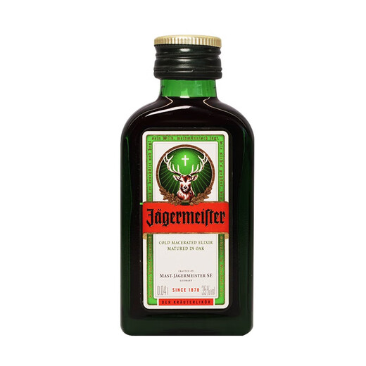 Jagermeister petite bouteille de vin étranger, six vins de base principaux, whisky, brandy, vodka, rhum, tequila, gin, wild wine compagne 40ml * 1 bouteille
