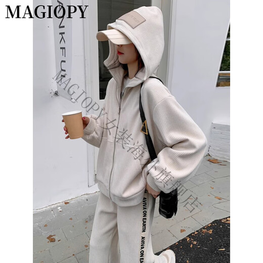 Magiopy International Luxury High-End Brand Fashion Brand Loak Casual Sports Set Women's Women's Spring Fashion Age Spring Fashion, снижающий топ для погладьте + брюки XS (80-95JIN [JIN равно 0,5 кг]))