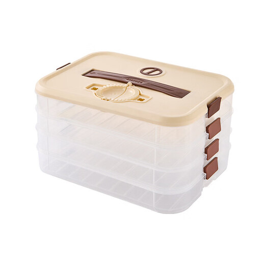 Chinuo dumpling box food grade stackable anti-stick bottom wonton sealed crisper multi-layer refrigerator dumpling storage box one layer one cover can be portable