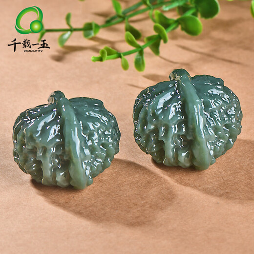 千载一玉和田玉手把件核桃把玩件玉石摆件礼赠长辈节日礼物 寓意福运相随 【直径约45毫米】款一QZM7382i