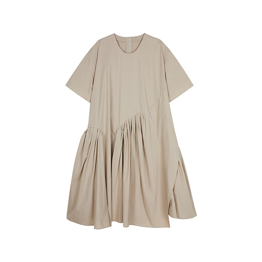 JNBY/Jiangnan Buyi Robe d'été à manches courtes et col rond ample 5P4G13790 Mi Kaki L