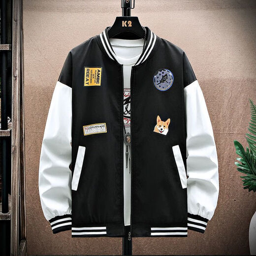 Chang Luzhu Chunqiu Veste pour hommes Trendy Korean Style Baseball Veste de baseball décontracté Studeage adolescent pour hommes 702 blanc [Spring and Automne Style] L Recommandé 90 Jin [Jin est égal à 0,5 kg]