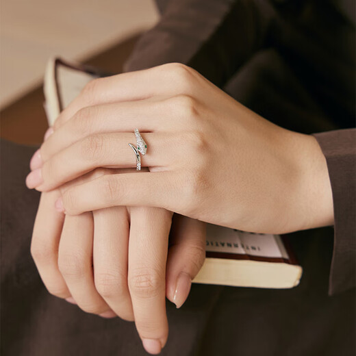 Saturday Fortune (ZLF) S925 Silver Jewelry Ring Female Snake Dance Light Luxury Niche Zodiac Snake Bracelet for Girlfriend’s Birthday Gift T No. 12