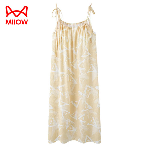 Cat Man (Miiow) 2025 New Nightgown for Women Summer Start Vest Pajama sexy sin mangas con almohadilla de pecho Falda floral de base integrada F9926 M