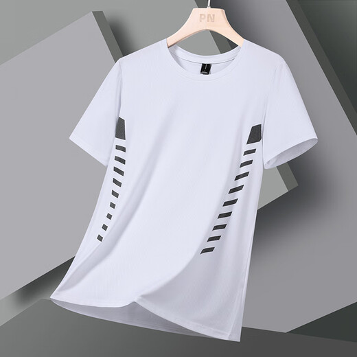 Ent Eckende Ent Eckling 9928 Großgröße Herrenkleidung-Neue große T-Shirt für Männer für Männer für Männer, dünne Ice Seide schnell trocknend halb Ärmeln, Hongxing Erke White M.