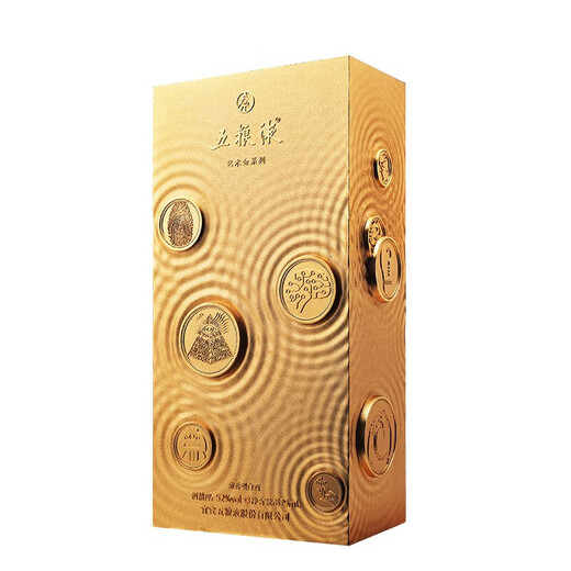 五粮液股份有限公司出品 艺术金系列 52度 829mL 1瓶 财富金砖