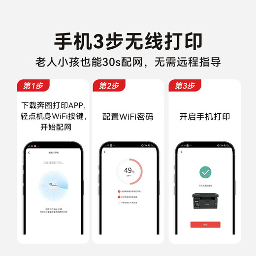 PANTUM M1 laser printer home office three-in-one student homework wireless printer mobile phone paper printing remote printing copy and scan all-in-one machine BM2302W