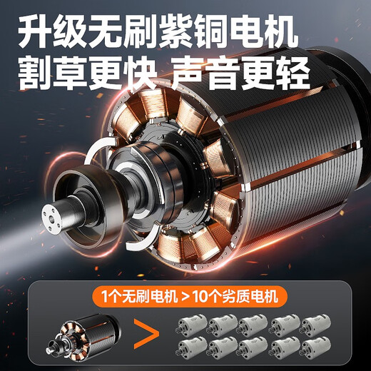 Small lawn mower, household electric handheld multi-function hoe, lawn trimmer, lithium-ion grass cutting and weeding artifact, brushless trimming king 1098TV, one battery life 2.0