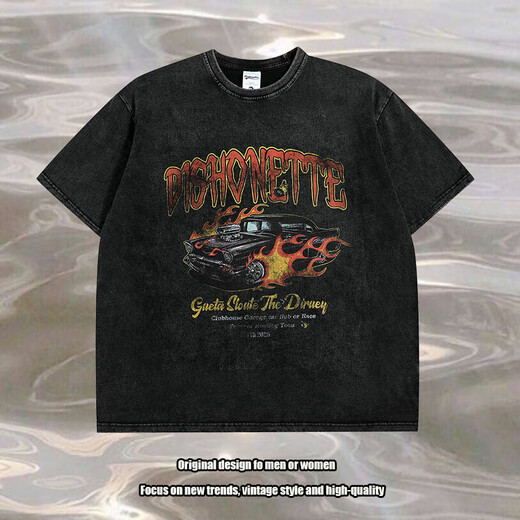 Nyckjk National Trend Retro Imprimé Old à manches courtes Shirt Small Coldolline x6630 X6630 M