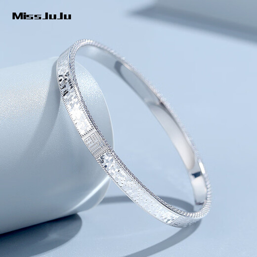 Miss JuJu pt950 pure platinum lucky broken ice bracelet for women new platinum round bracelet in stock inner diameter 56mm weight 19.84g width about 5mm