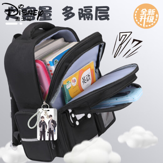 迪士尼（Disney）盛望某某书包二次元双肩包大容量男孩动漫小学生书一二三四六年级 黑色A款-大号-+同款32件套