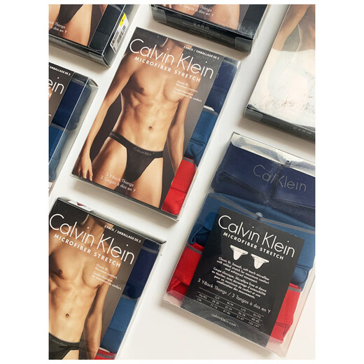 Calvin Klein Spot Authentic CK Underwear Single Thong Underwear Swein Slippery Bajo Tanga Tanga NB1876 Flagnia oficial Red/Titanium Azul/Azul Hidden 3 Strips S