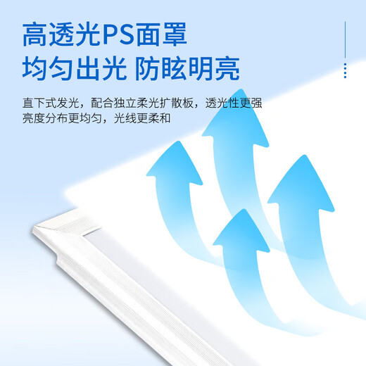 Baiguangzhi LED panel light integrated ceiling recessed lighting 600*1200mm 120W-white light (two pack)