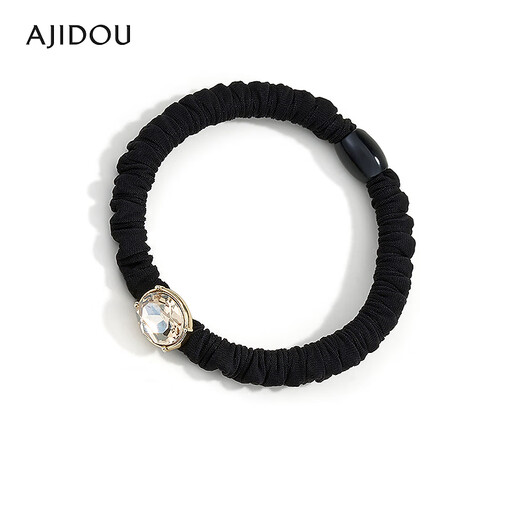 AJIDOU Ajidou hair band birthday gift, fashionable, simple and versatile, imitation crystal black hair band for girlfriend, for wife, champagne color + black 1 piece
