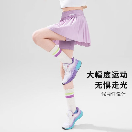 NICKYBABY女童裙裤夏季冰丝儿童防走光运动百褶短裙凉感透气大童速干网球裙 6006紫色 130 cm