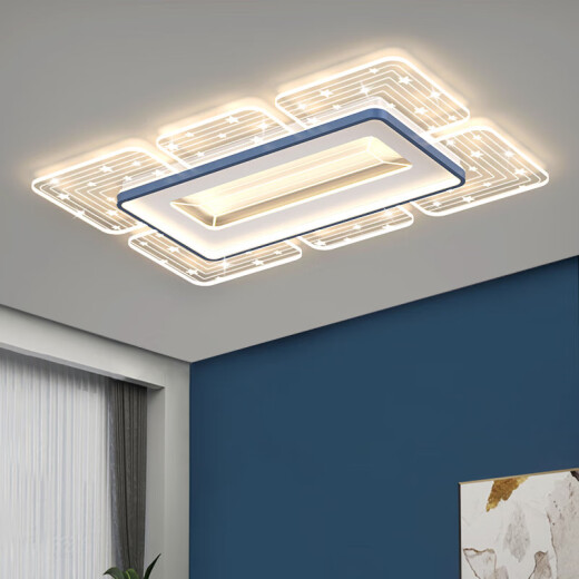 照明LED吸顶灯现代简约智能语音客厅灯餐厅卧室全屋组合灯具套餐 HS6913星际90*60CM90W无极