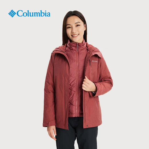 Columbia哥伦比亚冲锋衣女秋冬银点可拆卸内胆三合一热能防水外套WR0635 679 S