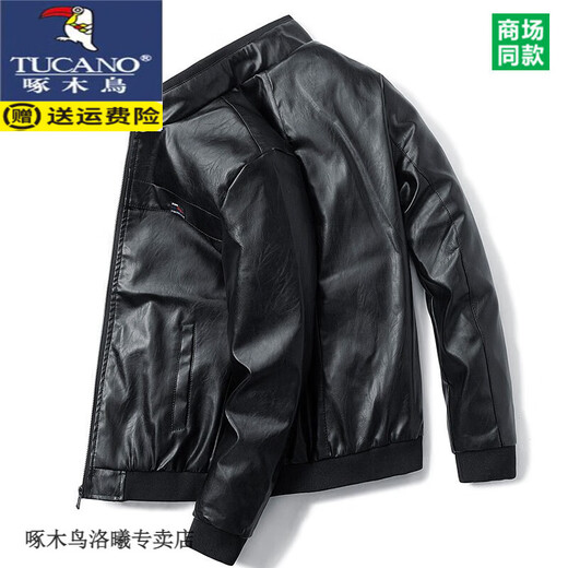 啄木鸟（TUCANO）皮衣外套男士2024秋冬季潮牌加绒款机车皮保暖夹克衣服痞帅男装 9923JR#红棕色 加绒 L 110-125斤